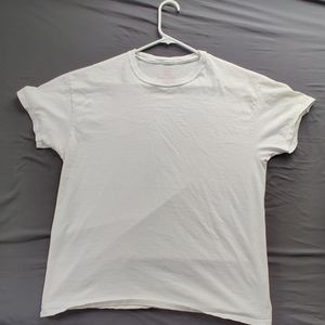 🟢Mens large hanes plain white tee